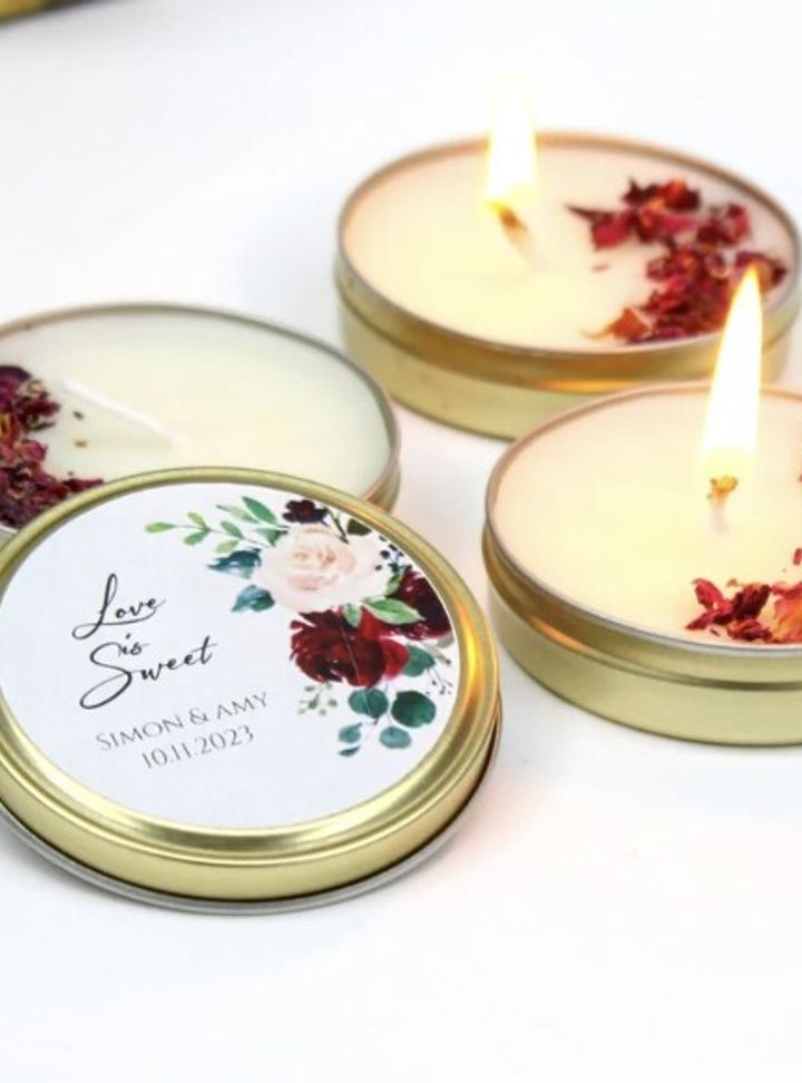 Gül Tasarımlı Mum