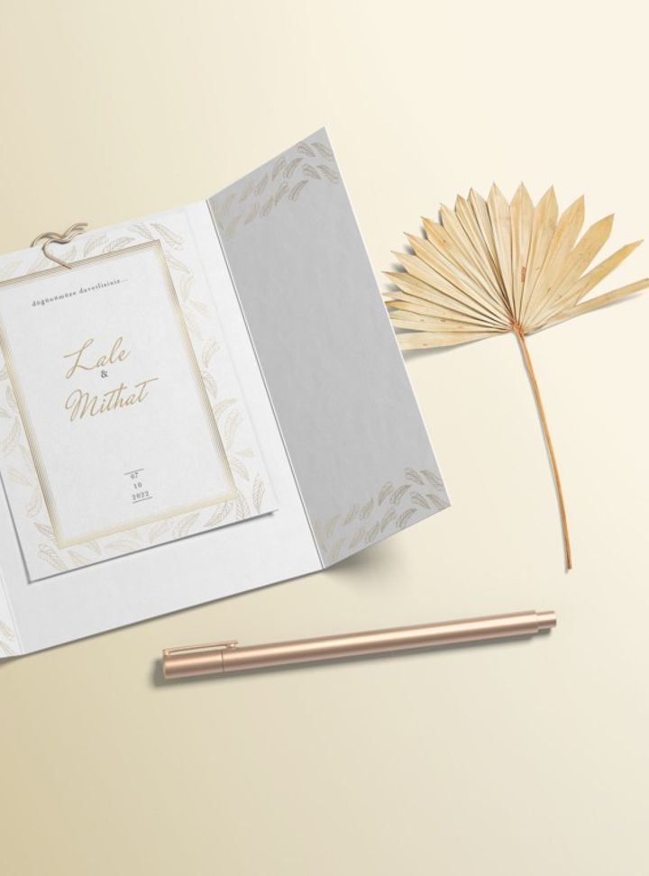 Katlamalı Sade Davetiye