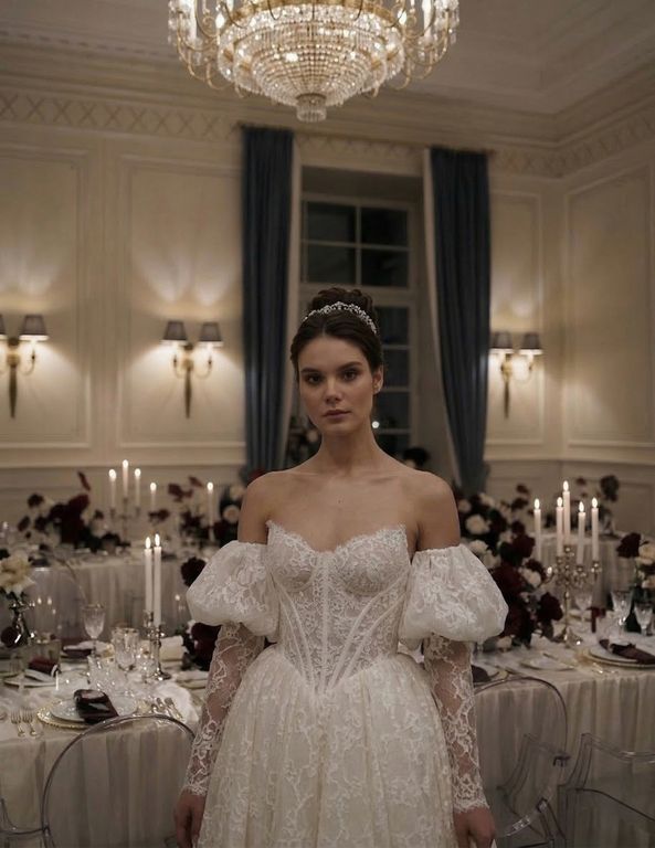 Zümra Prenses Kesim Straplez Vintage Gelinlik 3