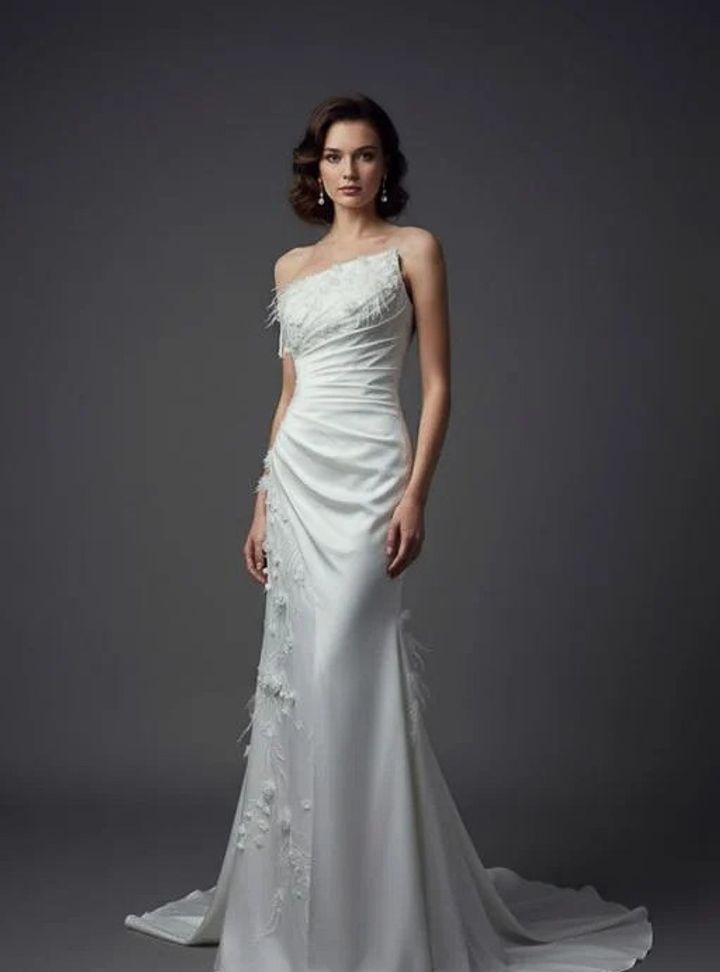 TD-16-25 Straplez Tarlatansız Sırt Dekolteli Gelinlik