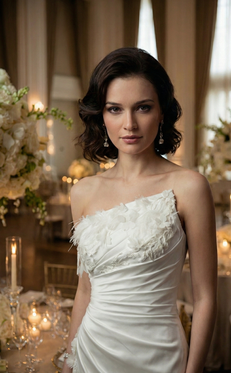 TD-16-25 Straplez Tarlatansız Sırt Dekolteli Gelinlik 3