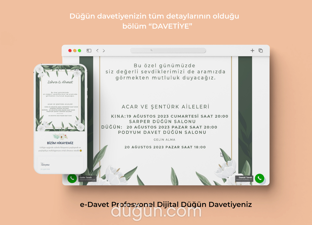 E-Davet Dijital Düğün Davetiyesi