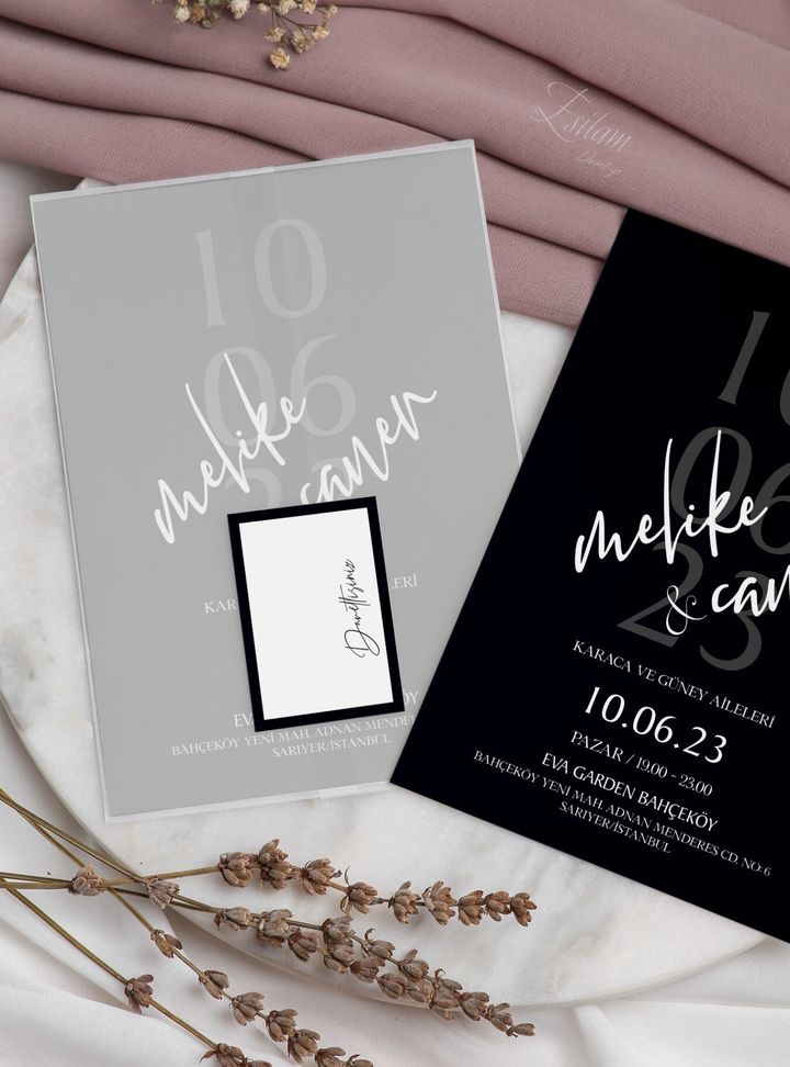 Siyah Gri Konsept Davetiye 