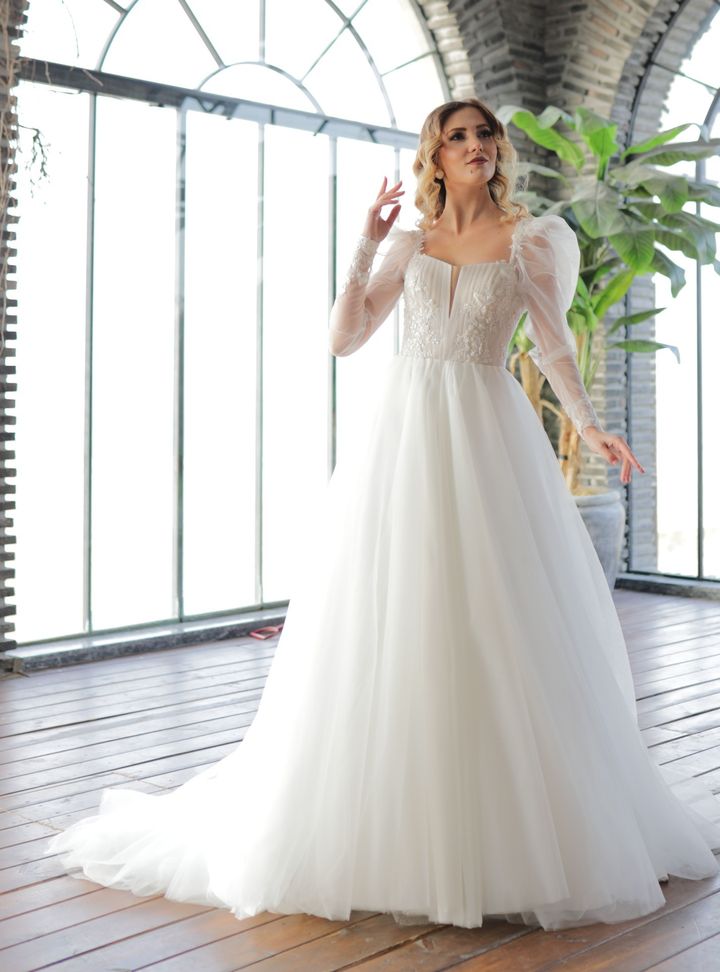 Balon Kol A Kesim Gelinlik