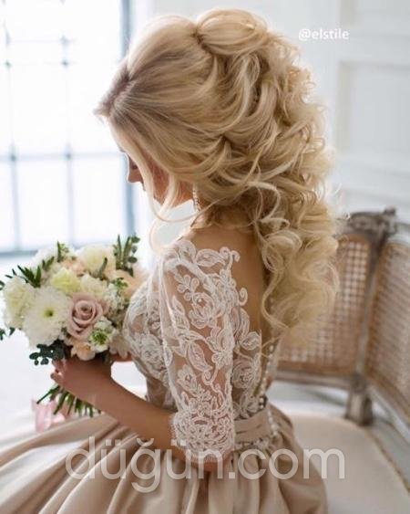 Hacimli Bukleler Gelin Saç Modeli