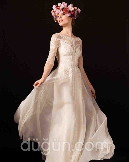 Düz Kesim Gelinlik Modeli