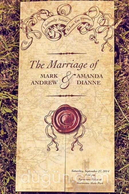 Mühürlü Vintage Davetiye