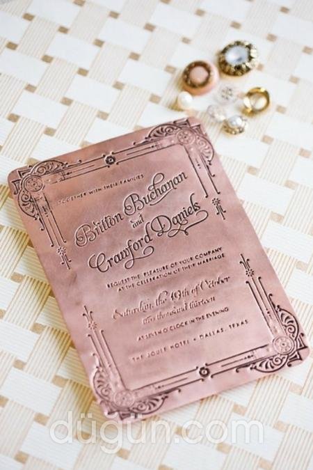 Bakır Görünümlü Davetiye