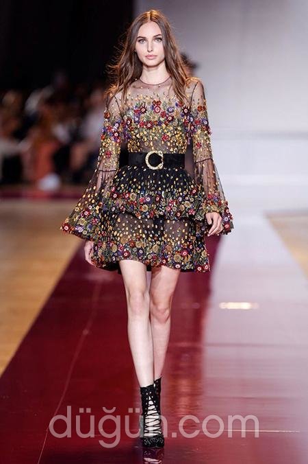 Uzun Kollu İşlemeli Abiye