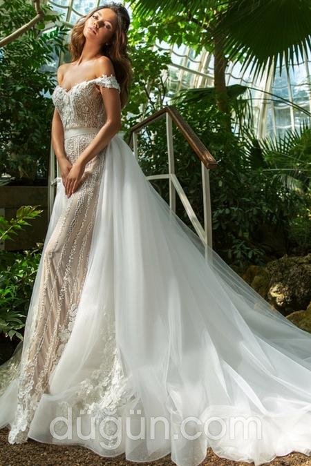 Düşük Kollu Prenses Gelinlik