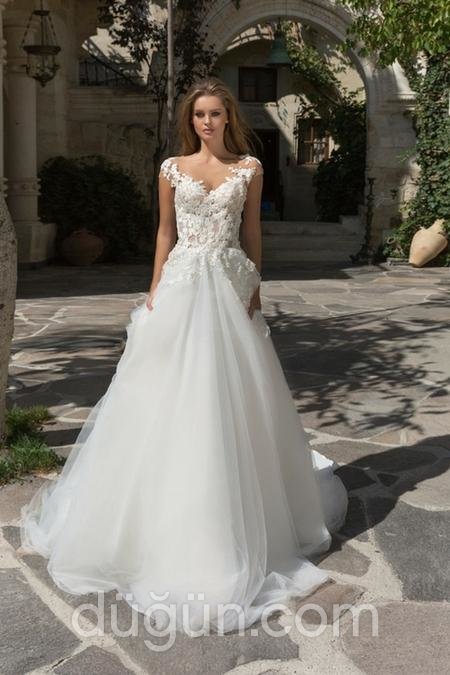 Kısa Kollu A Kesim Gelinlik