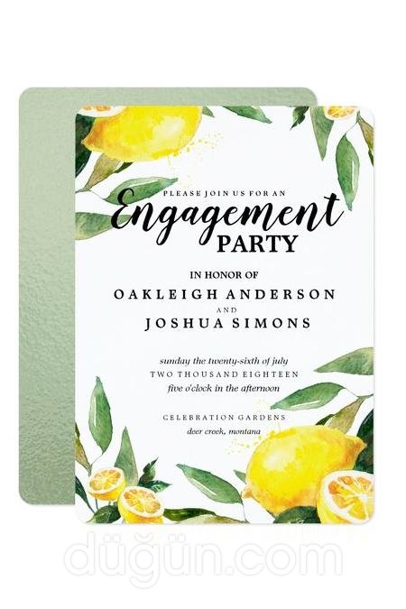 Limonlu Nişan Davetiyesi
