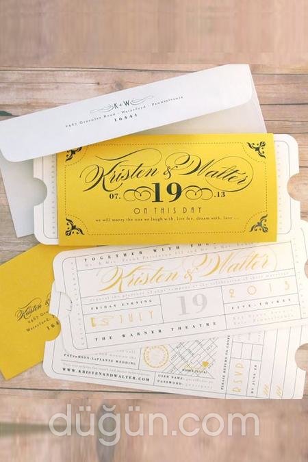 Bilet Nişan Davetiyesi