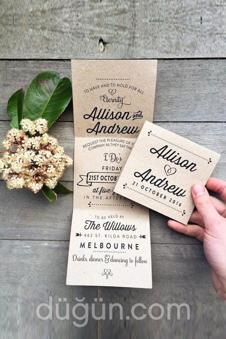 Katlanır Nişan Davetiyesi