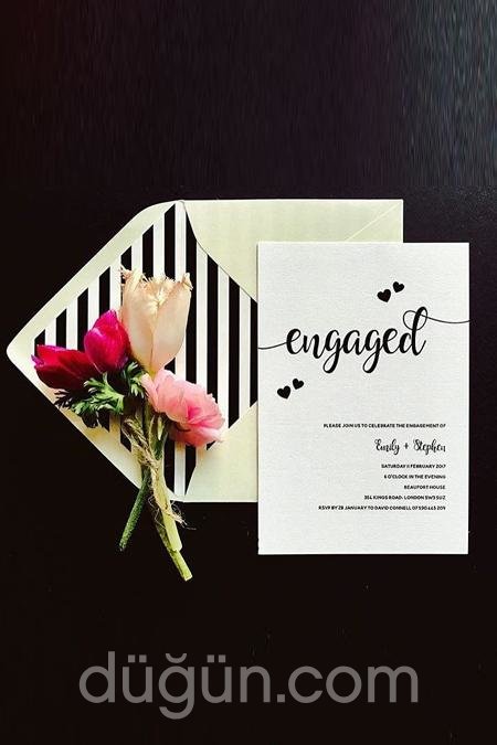 Beyaz Nişan Davetiyesi