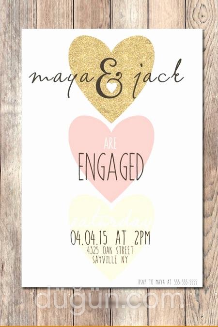 Kalpli Nişan Davetiyesi