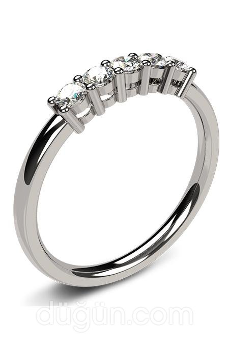 Beyaz Altın Beştaş Yüzük Modeli