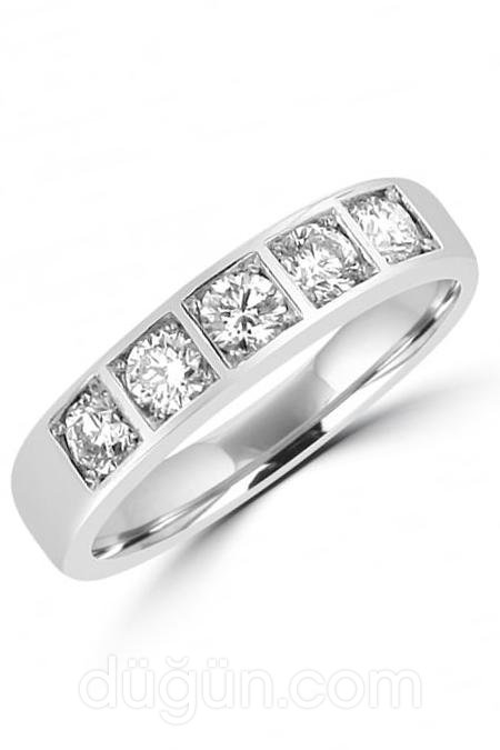 Beyaz Altın Beştaş Alyans Modeli