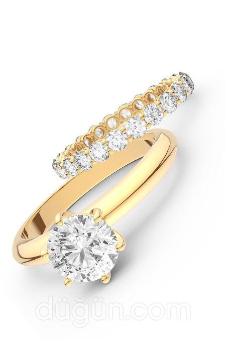 Beyaz Safir İnce Tamtur Yüzük