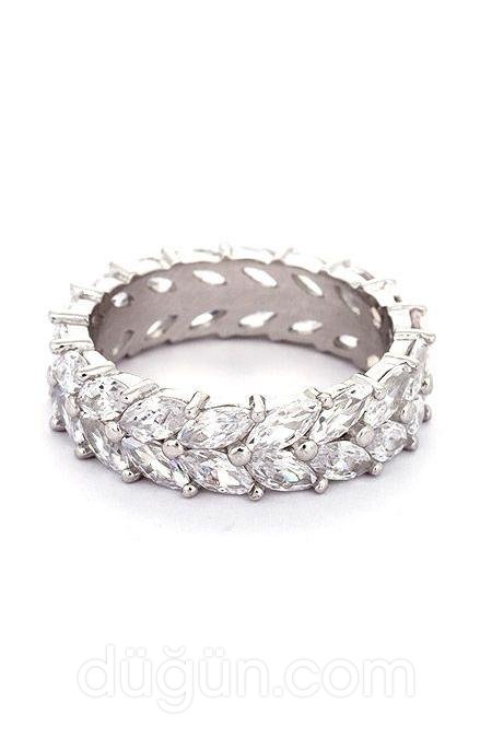 Markiz Kesim Gümüş Tamtur Yüzük