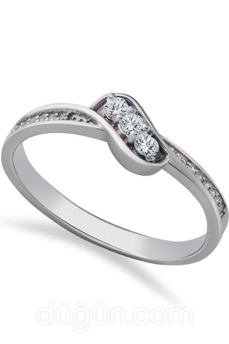 Minimal Pırlanta Tria Yüzük Modeli