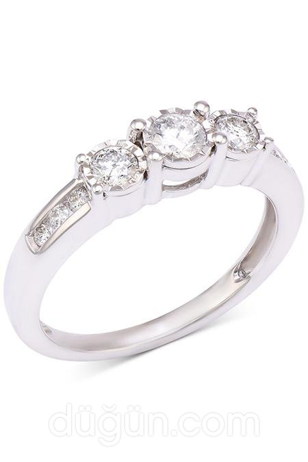 Yuvarlak Kesim Pırlanta Tria Yüzük