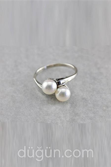 İnci Taşlı Altın Yüzük Modeli