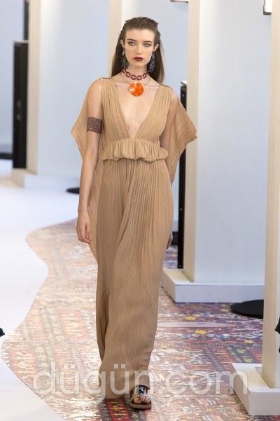 Derin V Yakalı Abiye Elbise