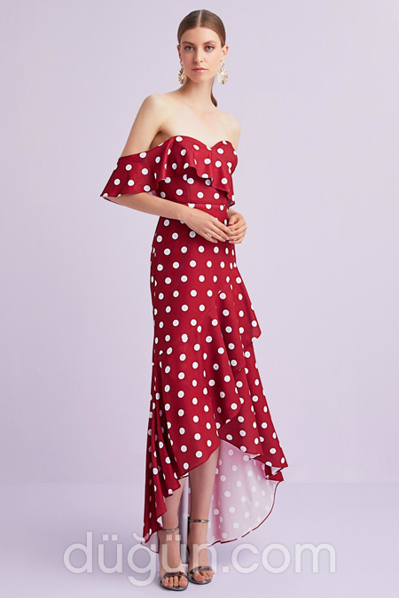 Puantiyeli Kırmızı Nişanlık Modeli