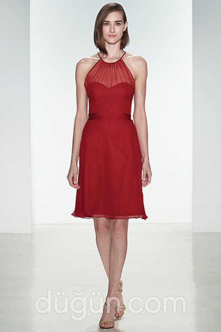 Kırmızı Kısa Nişan Elbisesi