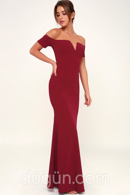 Bordo Balık Elbise