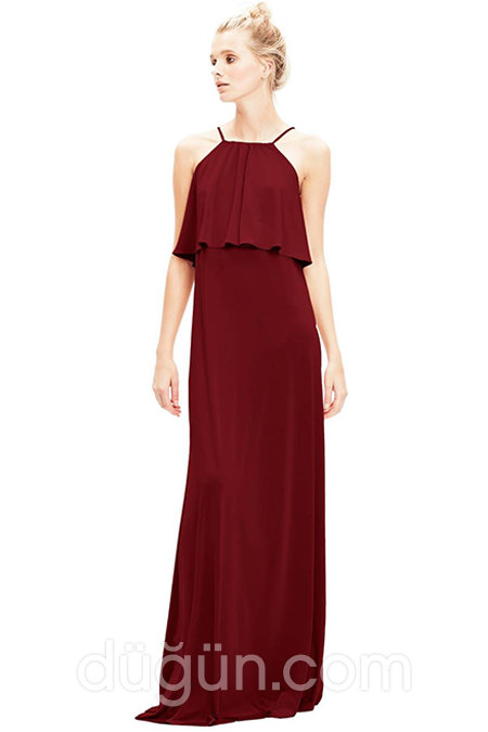 Sade Bordo Nişan Elbise Modeli