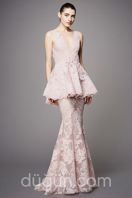 Peplum Balık Nişan Elbisesi