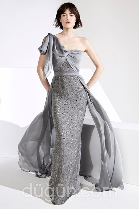 Tek Omuzlu Uzun Balık Elbise