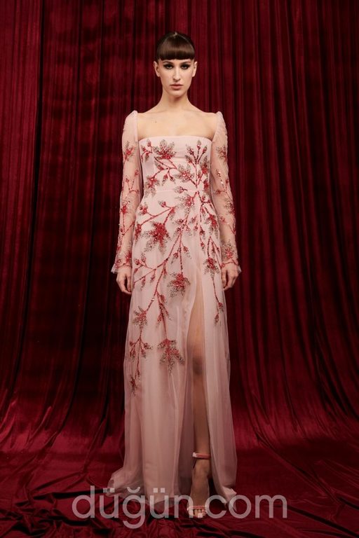 Kırmızı Çiçekli Kına Elbisesi