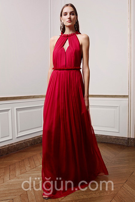 Uzun Kırmızı Abiye