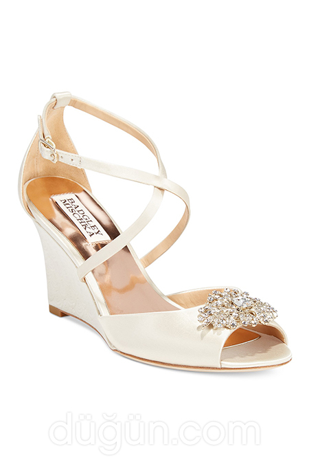 Taşlı Dolgu Topuk Gelin Ayakkabısı