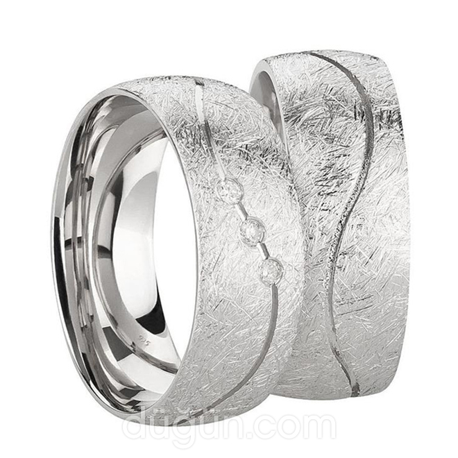 Dokulu Bombeli Kalın Alyans