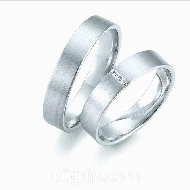 İnce Beyaz Altın Alyans