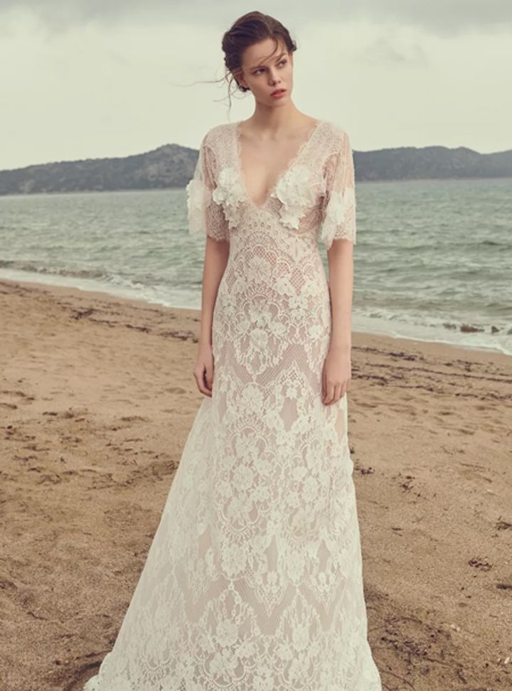 Costarellos Yarım Kollu Gelinlik