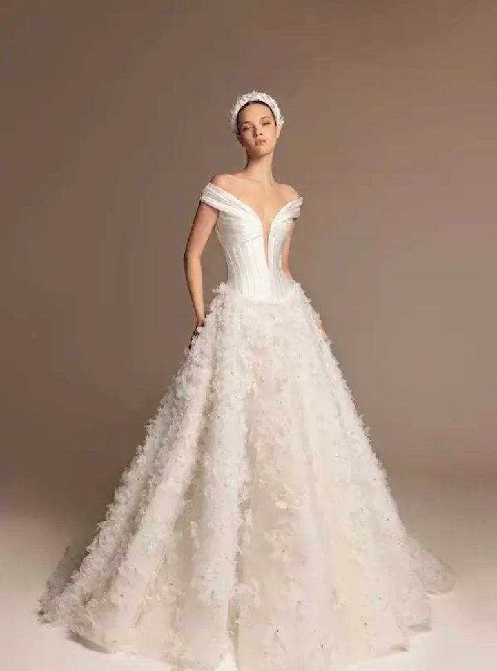 2025 Tony Ward -20-25 A Kesim Straplez Gelinlik