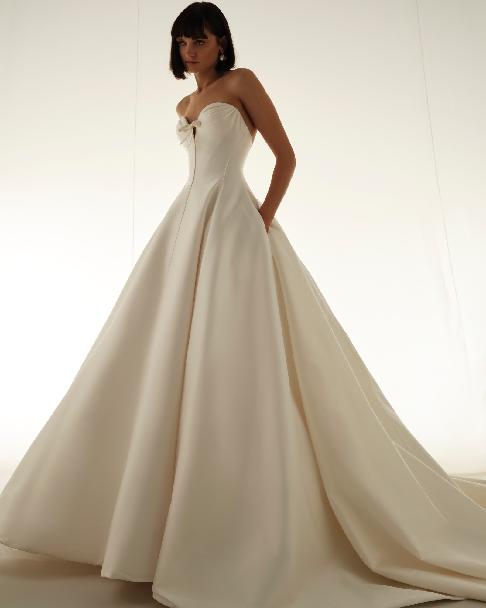 2026 Marmar Halim 9-26 A Kesim Straplez Modern Gelinlik