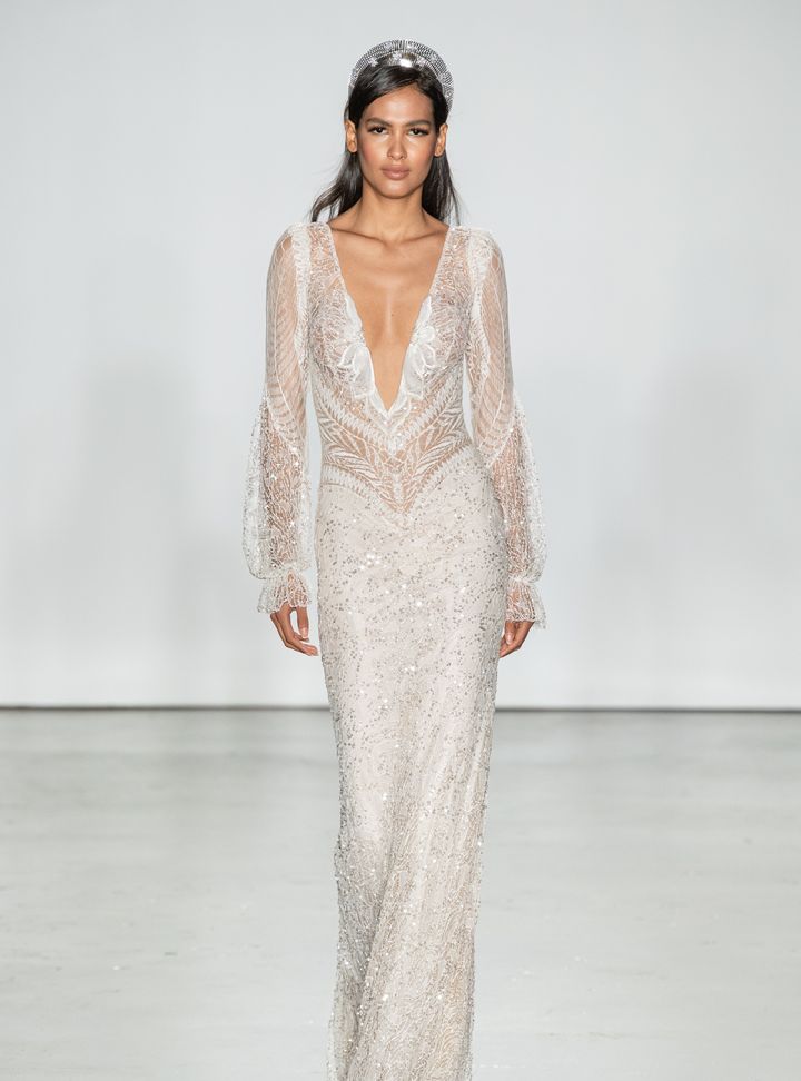 Inbal Dror Uzun Kollu Gelinlik