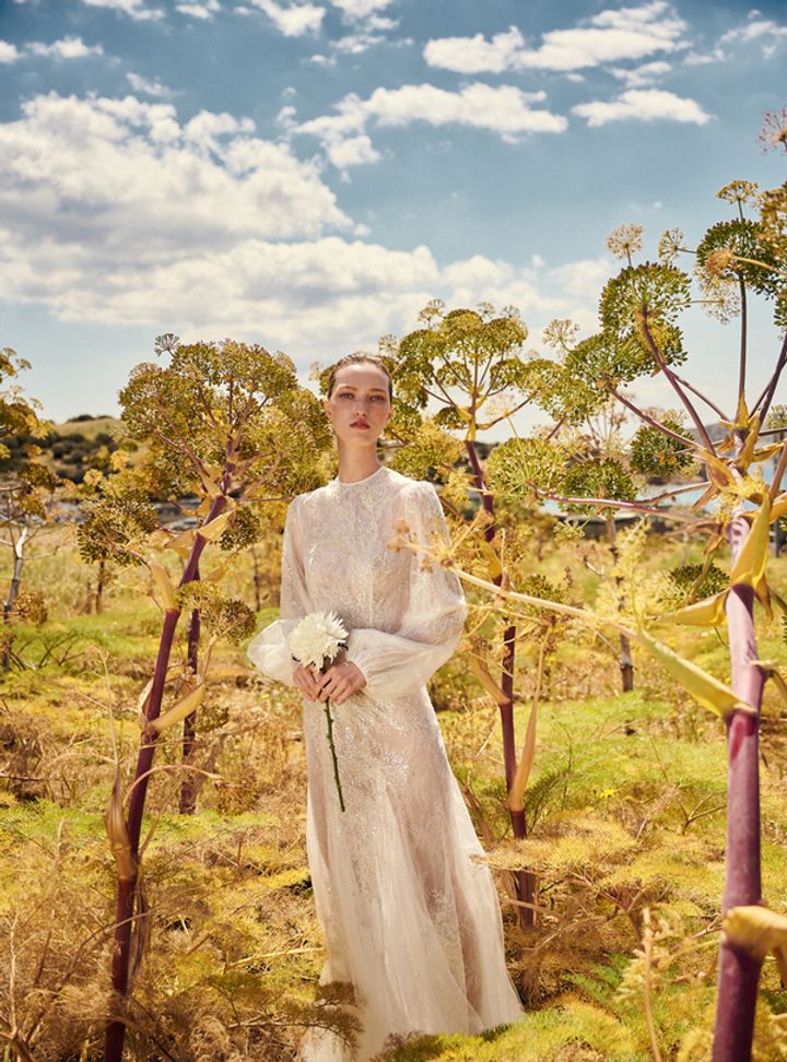Kol Detaylı Salaş Gelinlik Düz Kesim Gelinlik