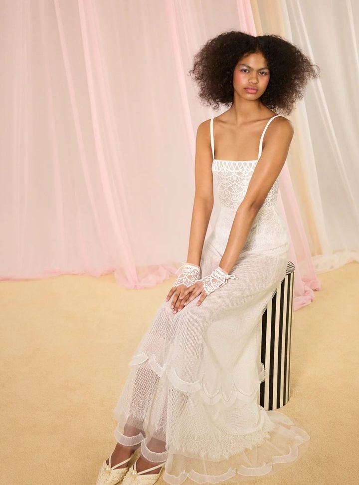 2026 Honor-15-26 Bohem Kare Yaka Düz Kesim Gelinlik