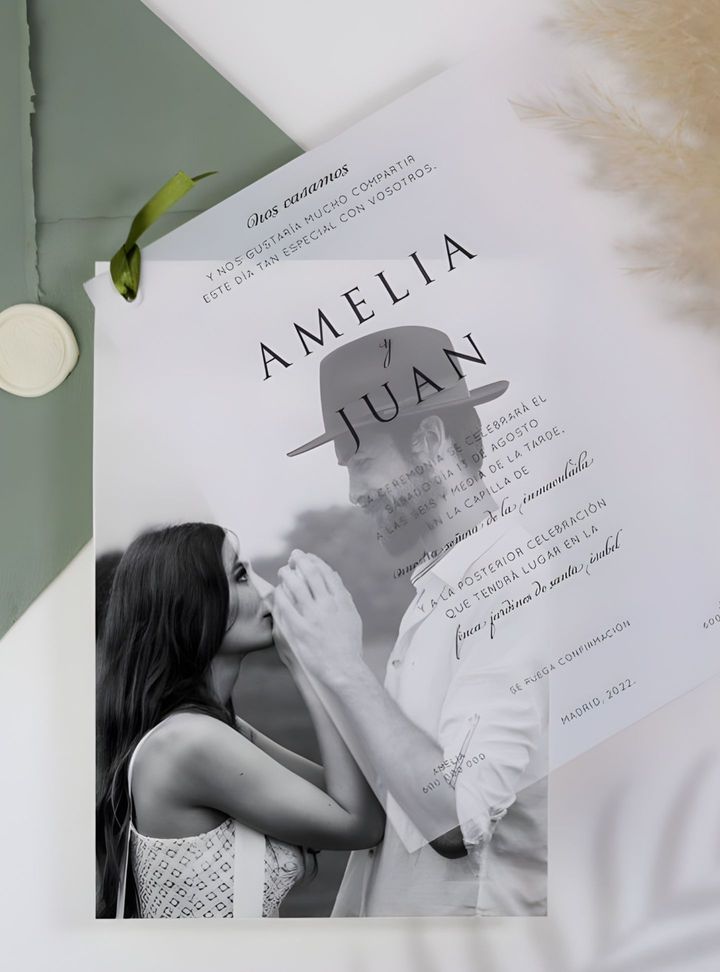 DVT-64-26 Düğün Fotoğraflı Davetiye