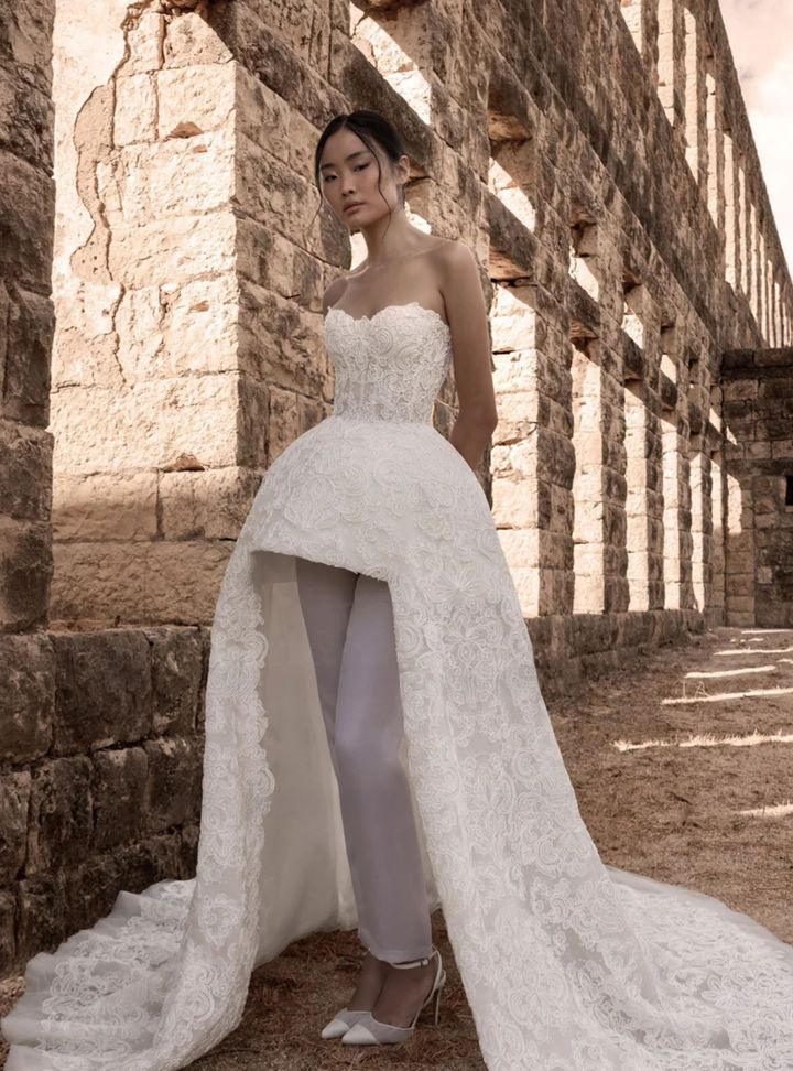 2026 Saiid Kobeisy-49-26 Prenses Kesim Straplez Göğüs Dekolteli Gelinlik