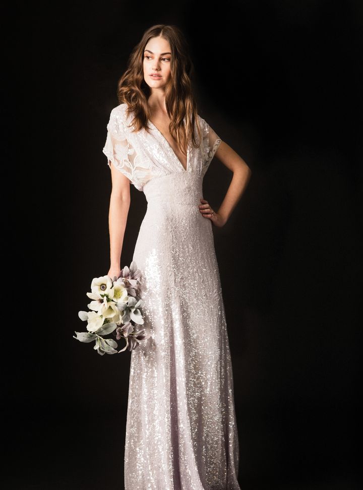 Temperley London Derin V Yaka Gelinlik