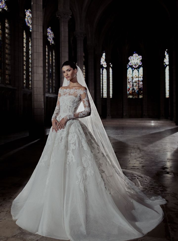 2025 Zuhair Murad Kayık Yaka A Kesim Gelinlik