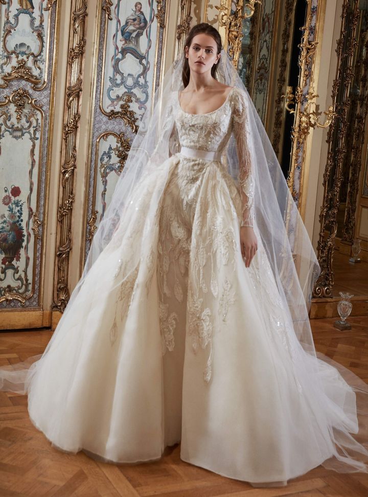 Elie Saab U Yaka Uzun Kollu Gelinlik